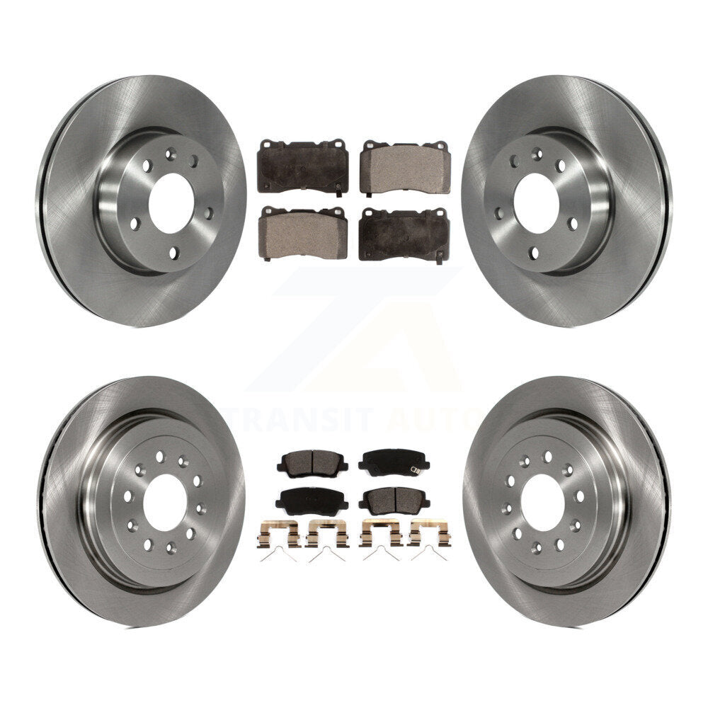 Front Rear Disc Brake Rotors And Ceramic Pads Kit For 2019 Cadillac ATS Base