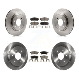 Front Rear Brake Rotors Ceramic Pad Kit For 17-19 Nissan Armada With Solid Rotor