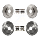 Front Rear Brake Rotors Ceramic Pad Kit For 17-19 Nissan Armada With Solid Rotor