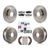 Front Rear Brake Rotor Ceramic Pad Drum Kit (7Pc) For Dodge Caravan Grand Town &