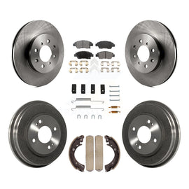 Front Rear Disc Brake Rotors Ceramic Pads And Drum Kit (7Pc) For Honda Civic