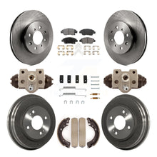 Charger l'image dans la galerie, Front Rear Disc Brake Rotors Ceramic Pads And Drum Kit (9Pc) For Honda Civic