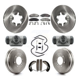 Front Rear Brake Rotor Ceramic Pad And Drum Kit (9Pc) For Chevrolet Colorado GMC
