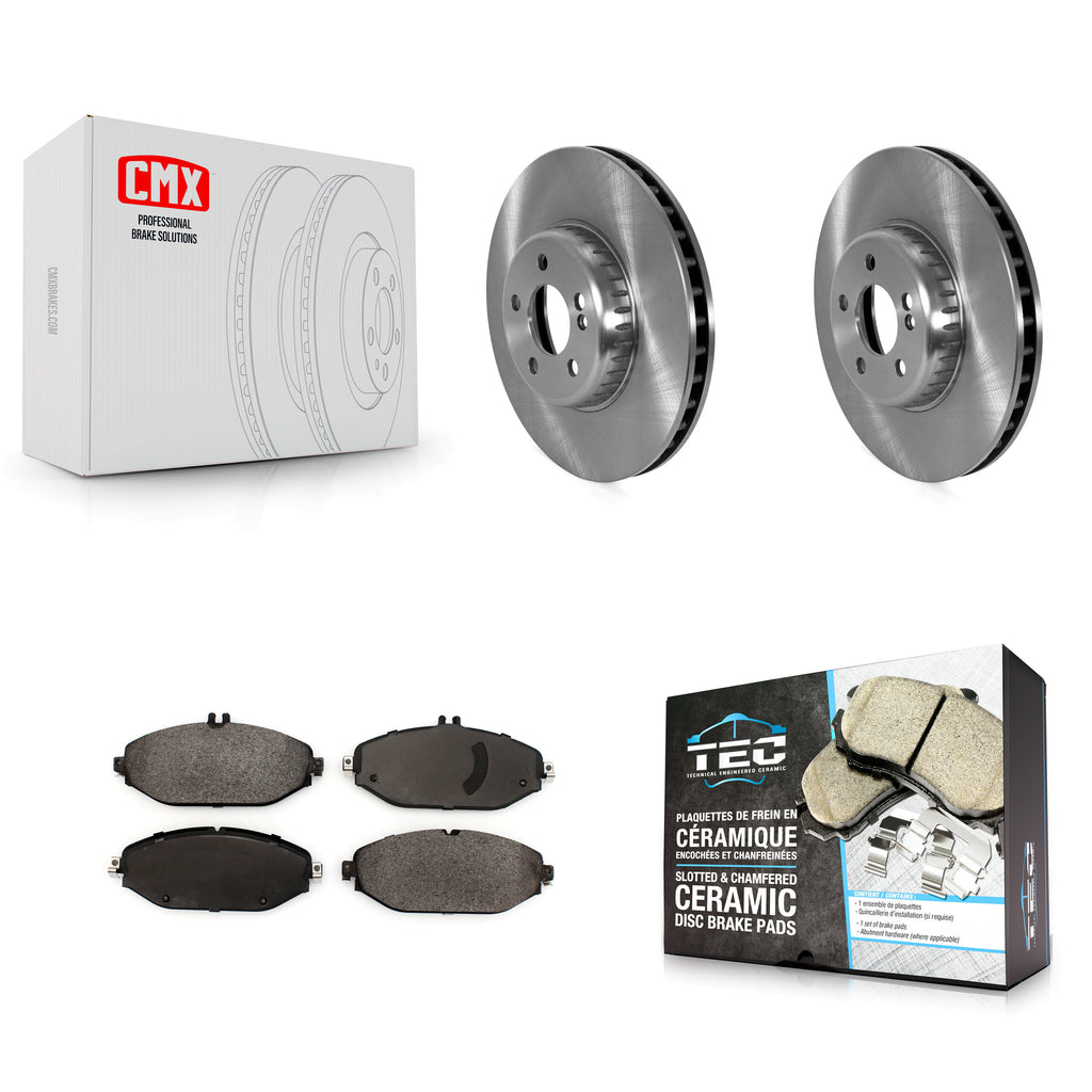 Front Brake Rotor & Ceramic Pad Kit For Mercedes-Benz C300 Without Sport Package