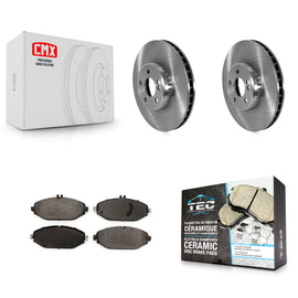 Front Brake Rotor & Ceramic Pad Kit For Mercedes-Benz C300 Without Sport Package