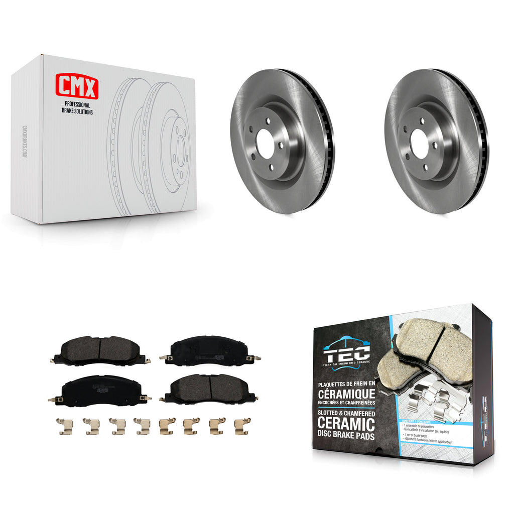 Front Brake Rotors & Ceramic Pad Kit For 2020-2022 Ford Explorer Lincoln Aviator