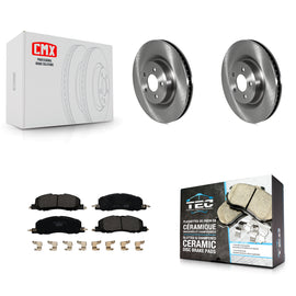 Front Brake Rotors & Ceramic Pad Kit For 2020-2022 Ford Explorer Lincoln Aviator