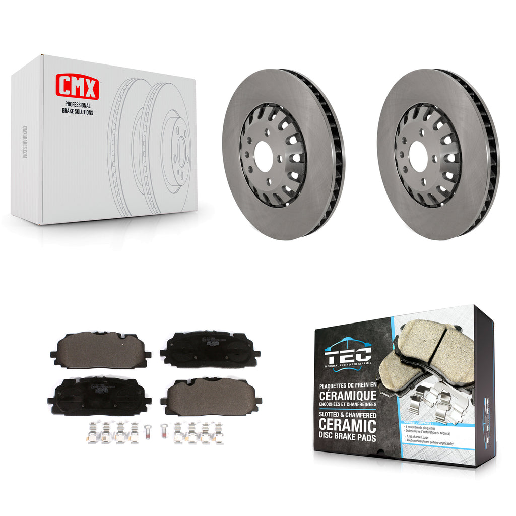 Front Disc Brake Rotor Ceramic Pad Kit For Audi Q7 Q8 A6 Quattro A7 Sportback A8