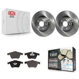 [Front] 2004 Volvo S40 With 5 Lug Wheels Premium OE Brake Rotors & Ceramic Pads Kit For Max Braking