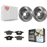 [Front] 2004 Volvo S40 With 5 Lug Wheels Premium OE Brake Rotors & Ceramic Pads Kit For Max Braking