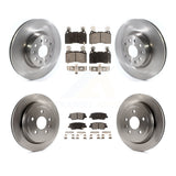 Front Rear Disc Brake Rotors And Ceramic Pads Kit For Cadillac CTS