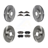 Front Rear Disc Brake Rotors & Ceramic Pad Kit For 2019 Audi A4 With Solid Rotor