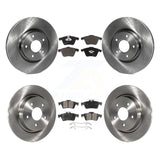 [Front+Rear] 2004 Volvo S40 With 5 Lug Wheels Premium OE Brake Rotors & Ceramic Pads Kit For Max Braking