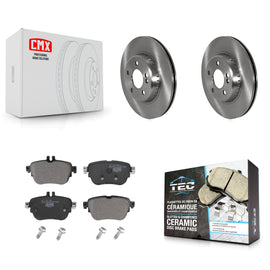 [Rear] 2017-2018 Mercedes-Benz E300 Premium OE Brake Rotors & Ceramic Pads Kit For Max Braking