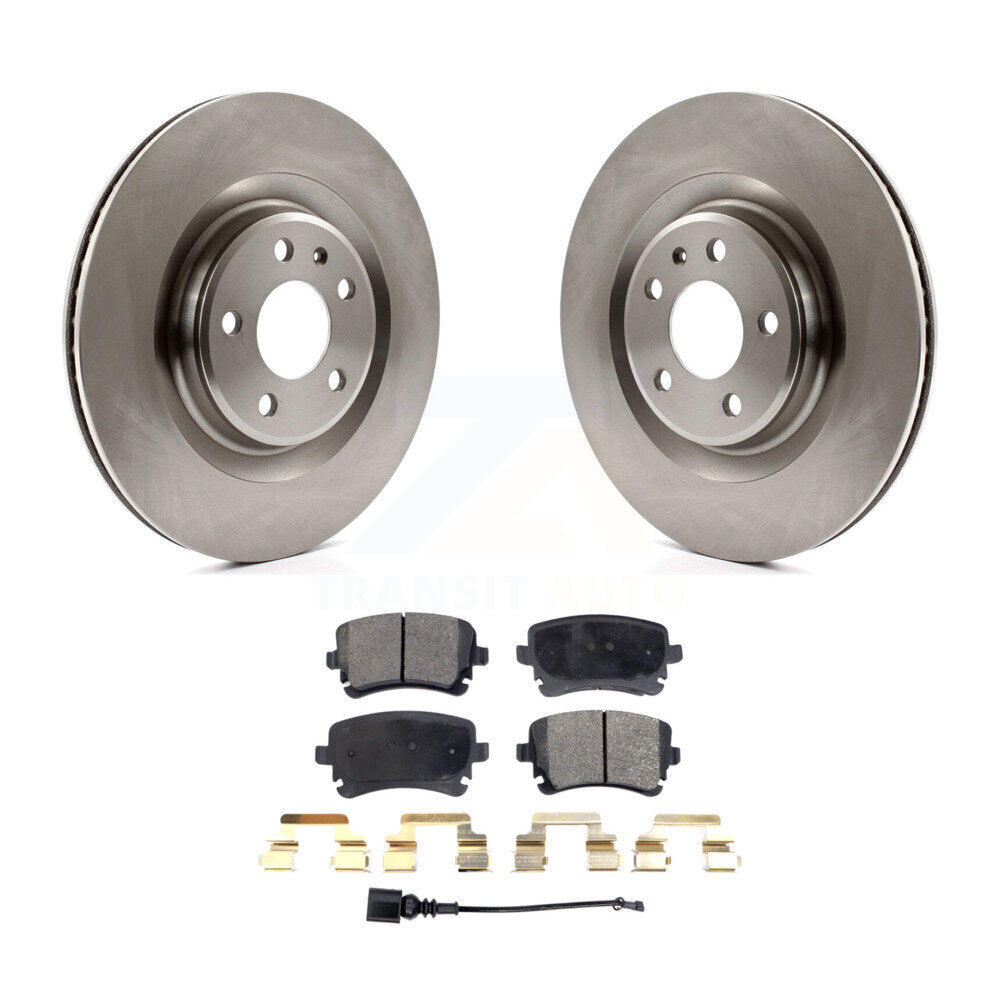 Rear Disc Brake Rotors And Ceramic Pads Kit For Audi S4 S5