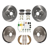 Front Rear Disc Brake Rotor Ceramic Pad And Drum Kit (7Pc) For 2008 Toyota Prius