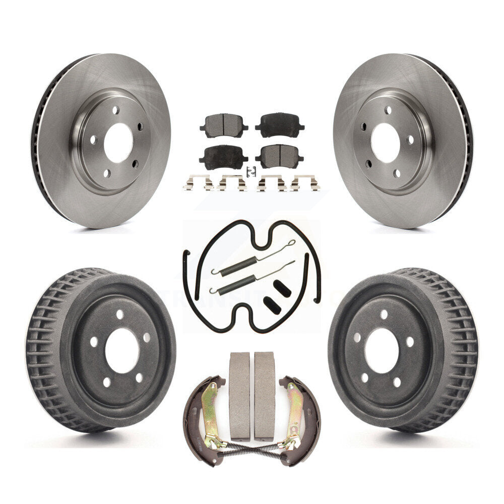 Front Rear Disc Brake Rotors Ceramic Pad And Drum Kit (7Pc) For Chevrolet Malibu