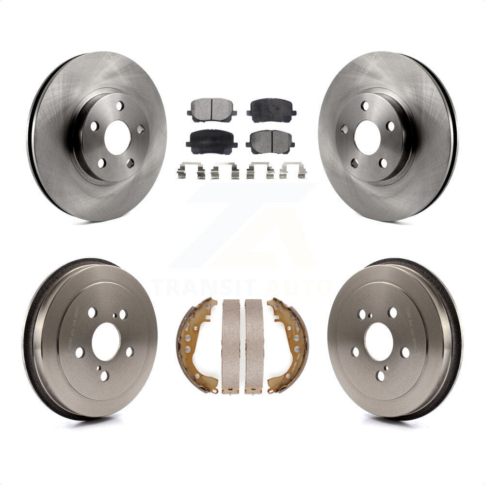 Front Rear Disc Brake Rotors Ceramic Pads And Drum Kit For Toyota Corolla