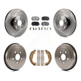 Front Rear Disc Brake Rotors Ceramic Pads And Drum Kit For Toyota Corolla