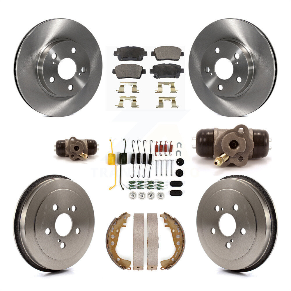 Front Rear Brake Rotor Ceramic Pad And Drum Kit (9Pc) For 2004-2007 Toyota Prius