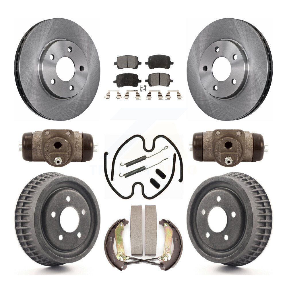 Front Rear Disc Brake Rotors Ceramic Pad And Drum Kit (9Pc) For Chevrolet Malibu