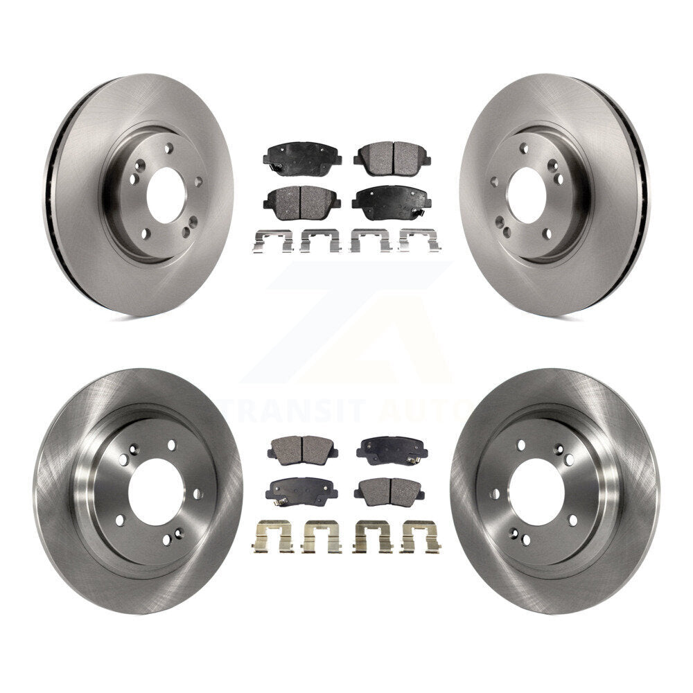 Front Rear Disc Brake Rotors And Ceramic Pads Kit For Hyundai Sonata
