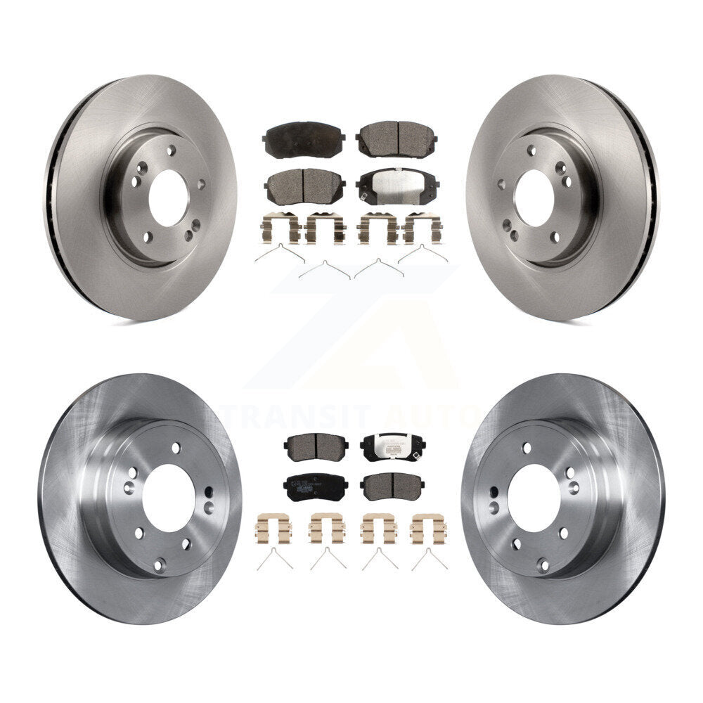 Front Rear Disc Brake Rotors And Ceramic Pads Kit For Hyundai Sonata