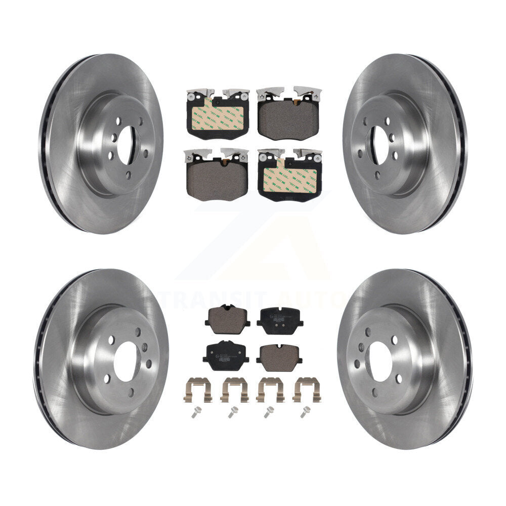 Front Rear Brake Rotor & Ceramic Pad Kit For BMW 330i With Blue Painted Calipers