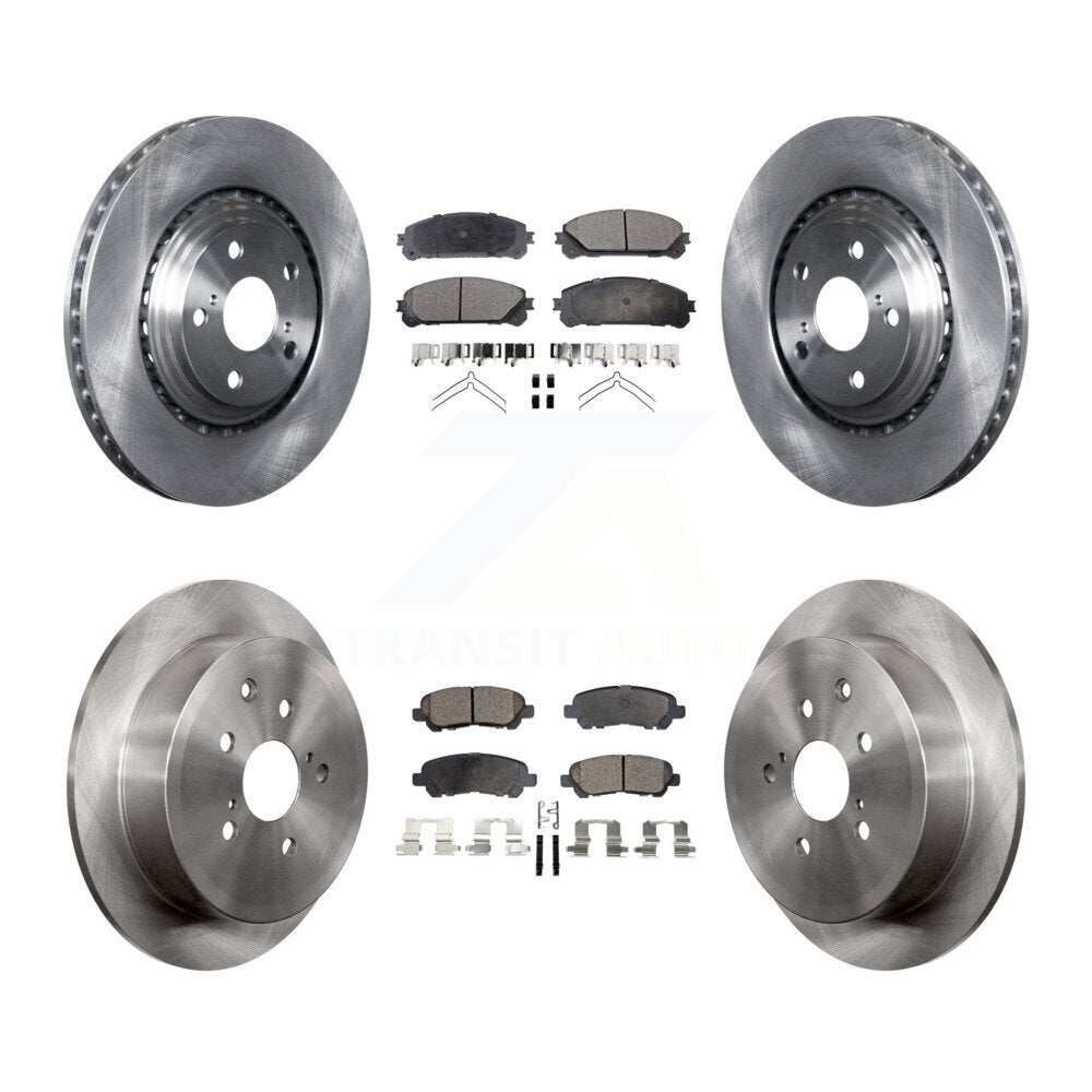 Front Rear Disc Brake Rotors And Ceramic Pads Kit For Toyota Highlander