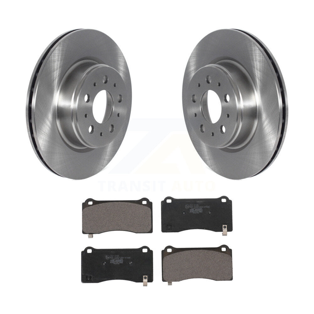 Front Brake Rotor & Ceramic Pad Kit For 17-22 Tesla 3 With Gray Painted Calipers