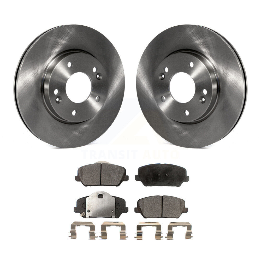 Front Disc Brake Rotors And Ceramic Pads Kit For 2018 Kia Forte SX