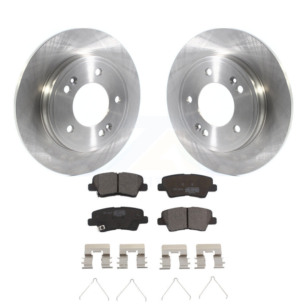 Rear Disc Brake Rotors And Ceramic Pads Kit For Kia Forte Hyundai Veloster