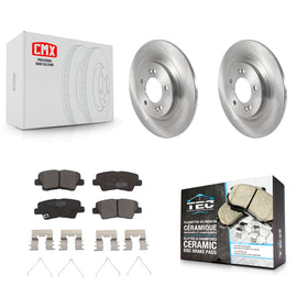 Rear Disc Brake Rotors And Ceramic Pad Kit For Kia Hyundai Niro EV Kona Electric