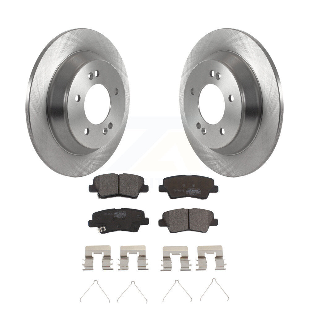 Rear Brake Rotor Ceramic Pad Kit For 22 Hyundai Kona With Electric Parking