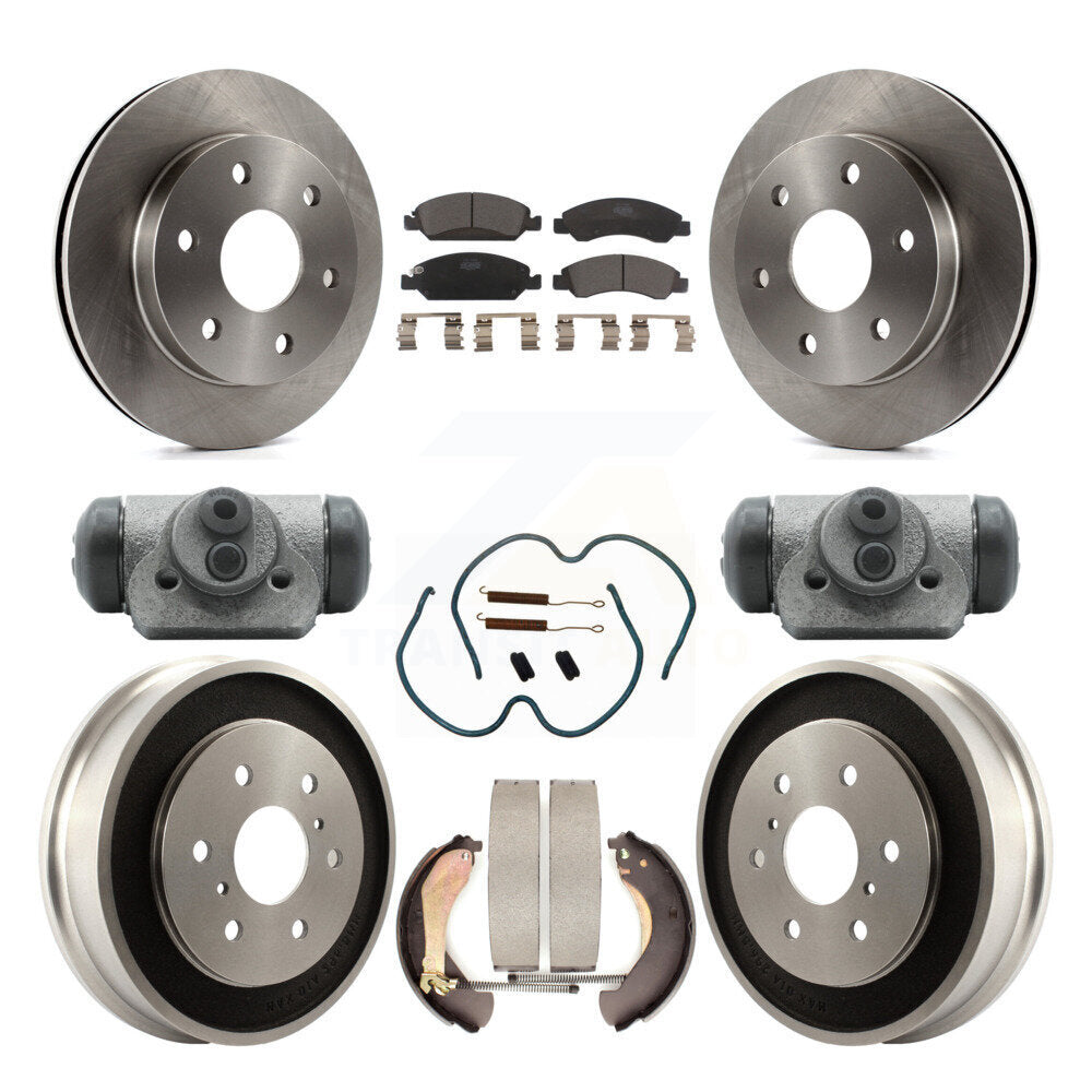 Front Rear Disc Brake Rotors Ceramic Pads And Drum Kit (9Pc) For GMC Sierra 1500