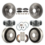 Front Rear Disc Brake Rotors Ceramic Pads And Drum Kit (9Pc) For GMC Sierra 1500
