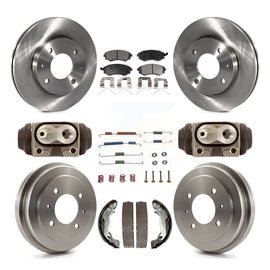 Front Rear Disc Brake Rotors Ceramic Pads And Drum Kit (9Pc) For Hyundai Elantra