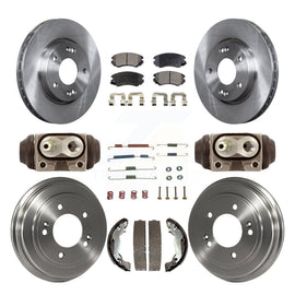 Front Rear Disc Brake Rotors Ceramic Pads And Drum Kit (9Pc) For Hyundai Elantra