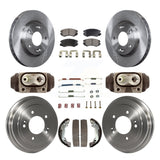 Front Rear Disc Brake Rotors Ceramic Pads And Drum Kit (9Pc) For Hyundai Elantra