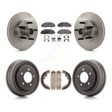 Front Rear Brake Rotor Ceramic Pad Drum Kit For Ford F-150 RWD With 5 Lug Wheels