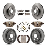 Front Rear Disc Brake Rotors Ceramic Pads And Drum Kit (9Pc) For Pontiac Sunfire