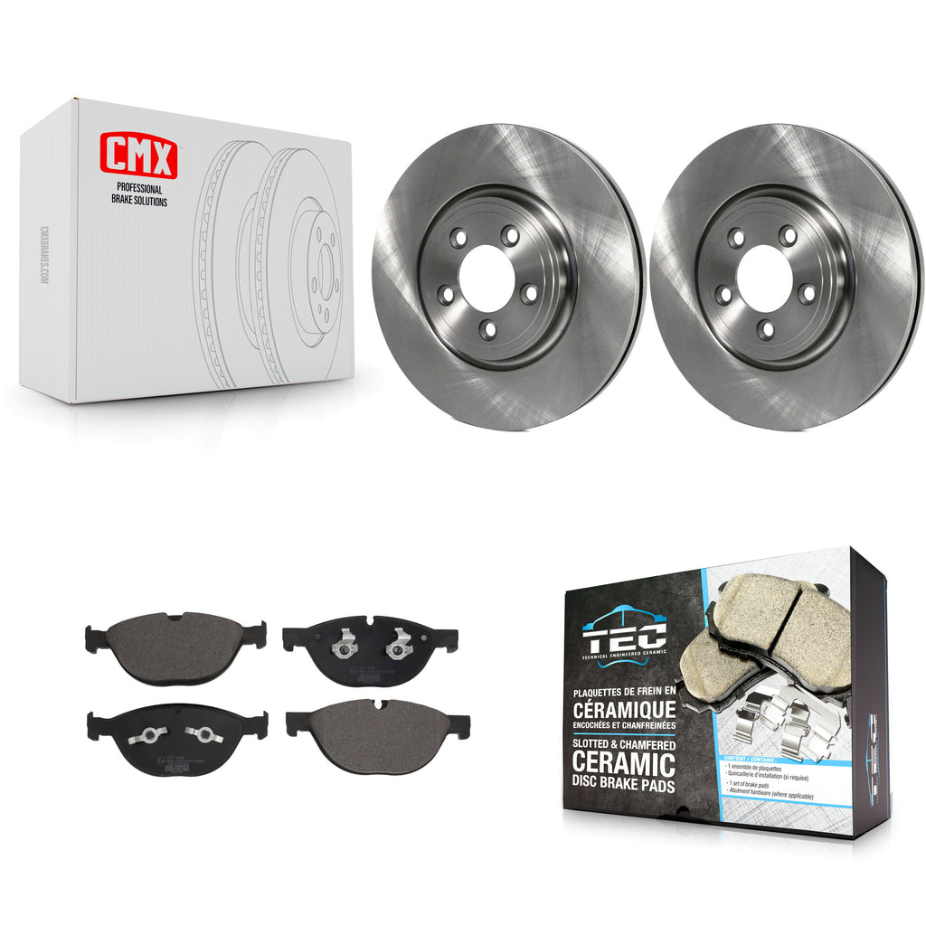 Front Brake Rotors Ceramic Pad Kit For Jaguar XF With 326mm Diameter Rotor