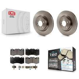 Front Disc Brake Rotors And Ceramic Pads Kit For 2016 Land Rover Range 3.0L