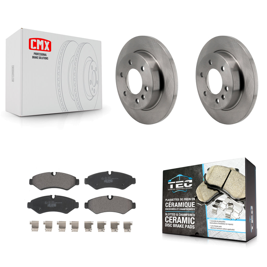 Rear Brake Rotors & Ceramic Pad Kit For Mercedes-Benz Sprinter 2500 Freightliner