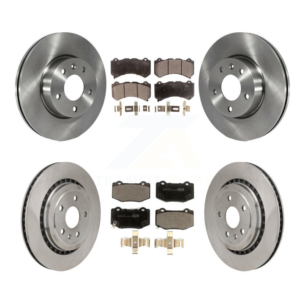Front Rear Disc Brake Rotors And Ceramic Pads Kit For 2017 Cadillac ATS V
