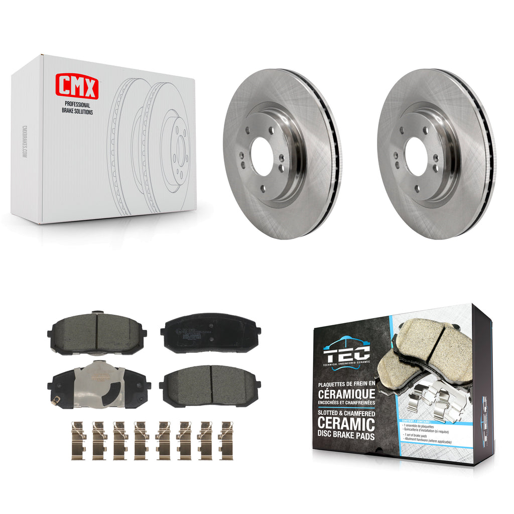 Front Disc Brake Rotors And Ceramic Pads Kit For Hyundai Sonata Kia K5