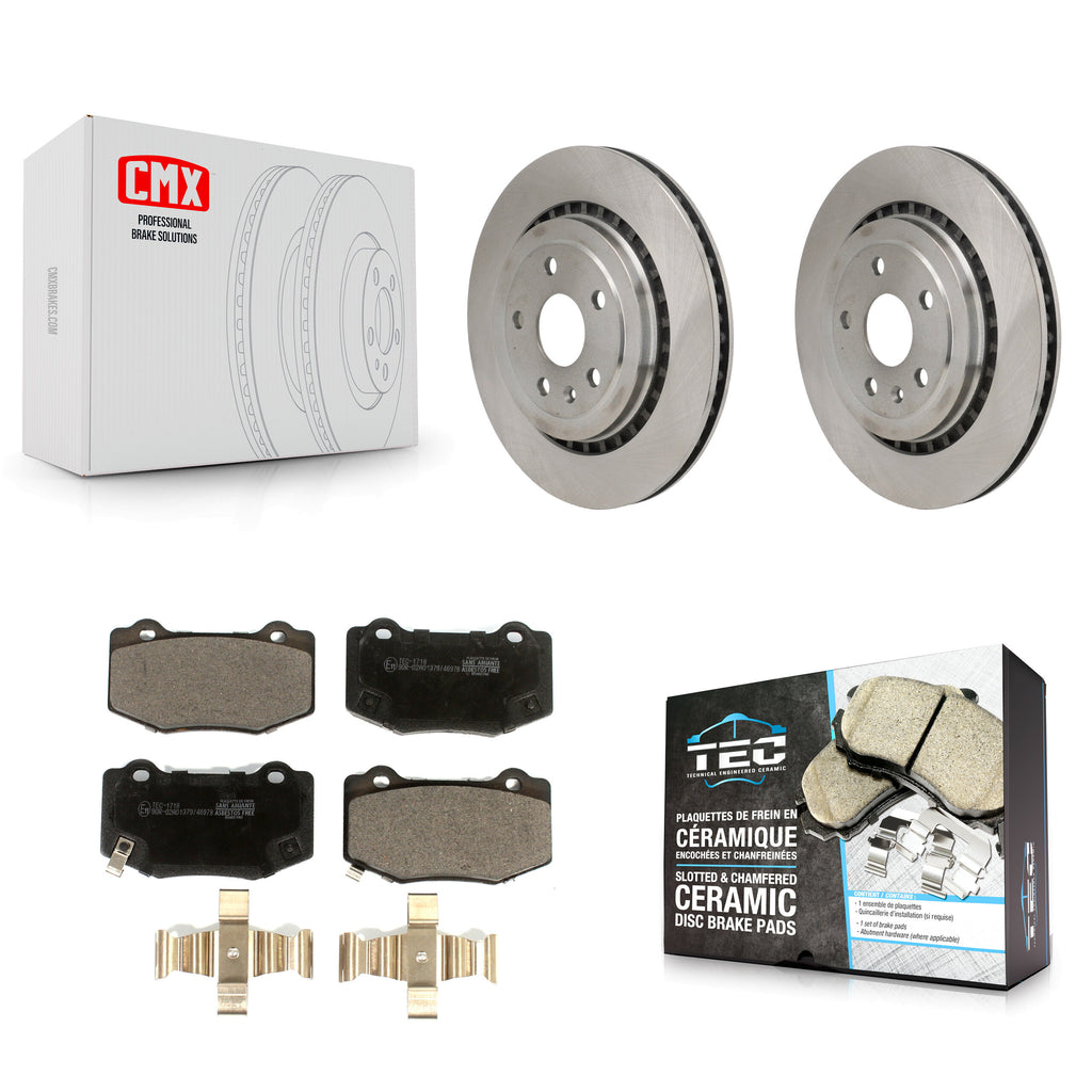 Rear Disc Brake Rotors And Ceramic Pads Kit For Chevrolet Camaro Cadillac ATS
