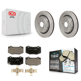 Rear Disc Brake Rotors And Ceramic Pads Kit For Chevrolet Camaro Cadillac ATS