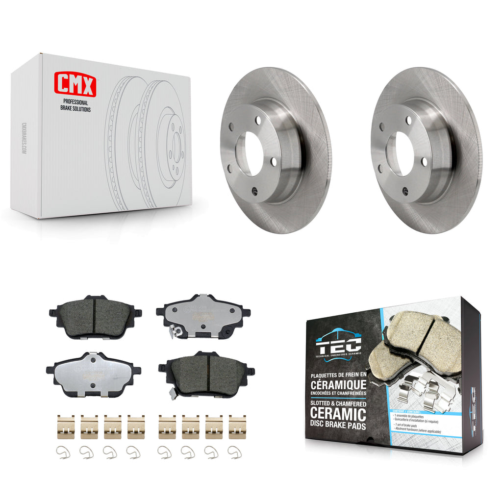 Rear Brake Rotors & Ceramic Pad Kit For 2020-2023 Nissan Sentra Disc rear brakes