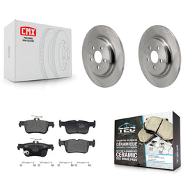 Rear Disc Brake Rotors And Ceramic Pads Kit For 2021-2023 Ford Mustang Mach-E